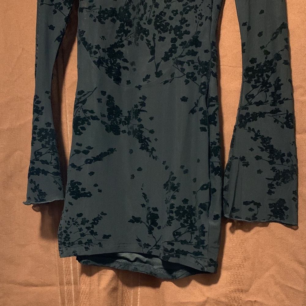 Sheer Black Floral Women's Dress - Picture 2 of 8